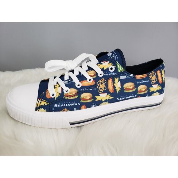 NEW MENS‎ 10 Seattle Seahawks NFL Men's Low Top Logo Shoes Sneakers Team Gear - Picture 2 of 6